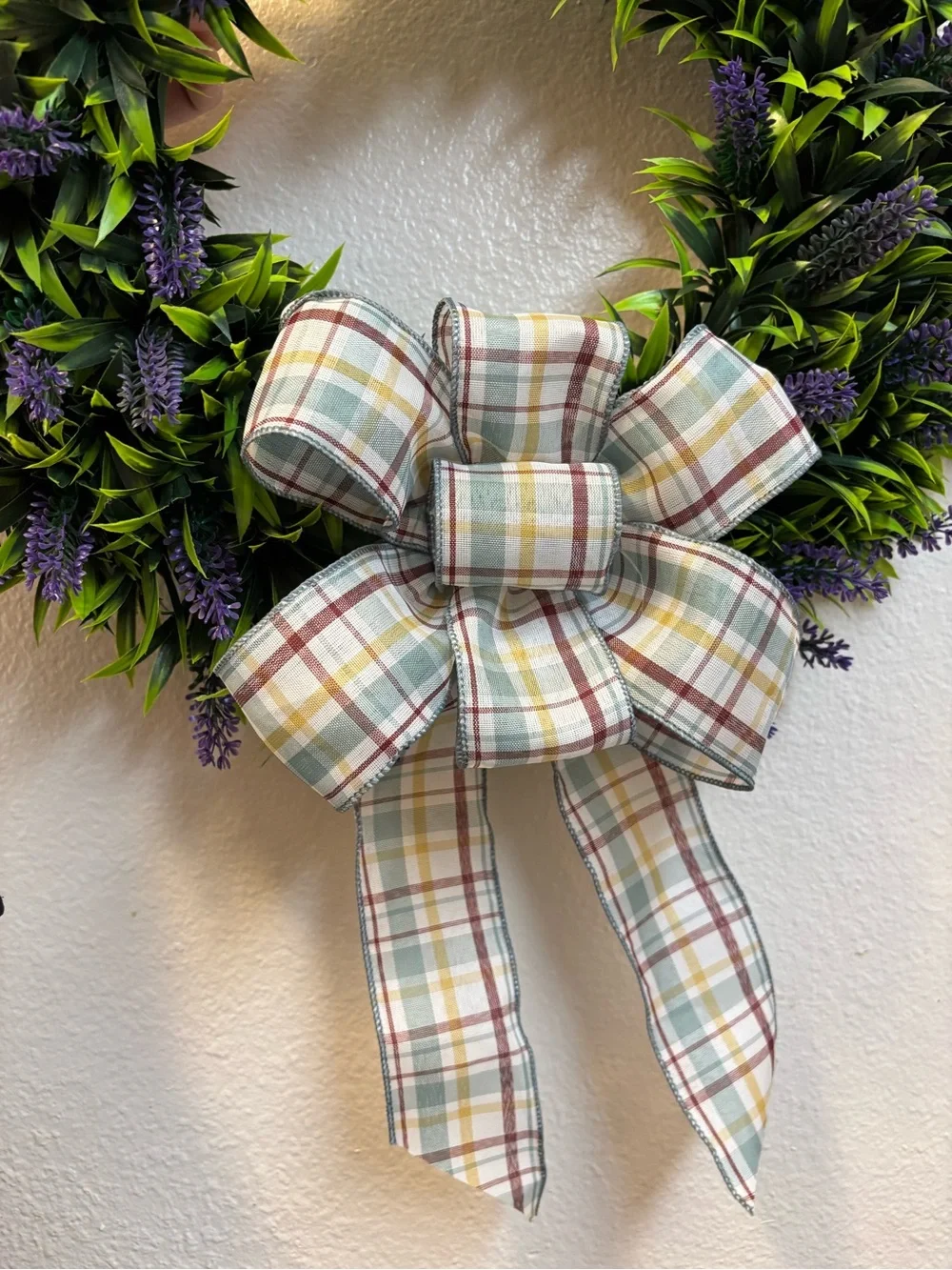 🌿 Handmade 20” Lavender Wreath | Natural Look Front Door Decor